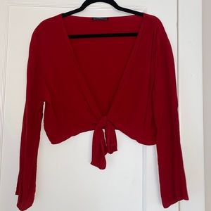 Brandy Melville Red Tie Crop Top